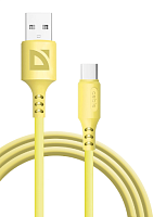 Кабель Defender F207 USB (m)-Type-C (m) 1м 2.4A желтый (1/100)