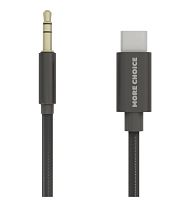 Кабель AUX MORE CHOICE UK24a Jack 3.5mm (m)-Type-C (m) 1м нейлон черный
