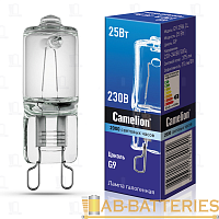 Лампа галогенная Camelion G9 25W 2800К 220-240V капсула прозрачная (1/5/100)