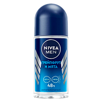 Дезодорант мужской Nivea Заряд Свежести Грейпфрут и мята роликовый 50мл (1/30) 