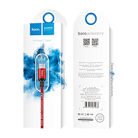 Кабель HOCO X14 USB (m)-Type-C (m) 2м 1.7A нейлон красный черный (1/33/330)
