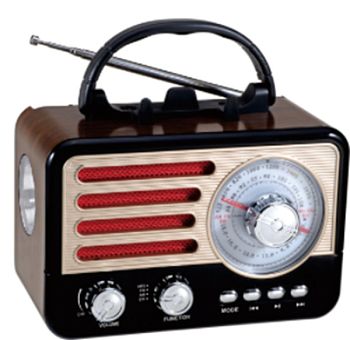 Радиоприемник DEESPI S1210 RE-01R пластик BT/AM/FM/SW/USB/AUX/MicroSD РЕТРО-стиль