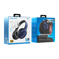 Наушники полноразмерные Borofone BO19 bluetooth 5.3 синий (1/30)