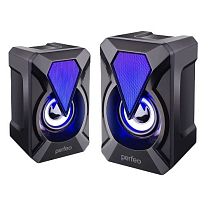 Колонки 2.0 Perfeo FLAMES 6W с подсветкой USB черный
