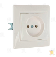Розетка Smartbuy 1-местная без заземления 10А белая, керамика "Венера"