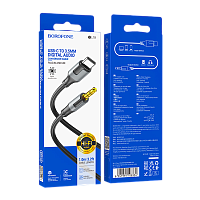 Кабель AUX Borofone BL19 Jack 3.5mm (m)-Type-C (m) 1м пластик черный (1/360) 