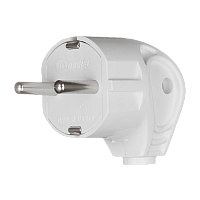 Вилка электрическая Makel С/З угловая белый 10027 (1/125)