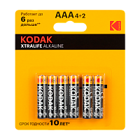 Батарейка Kodak XTRALIFE LR03 AAA BL4+2 Alkaline 1.5V (6/72/288)