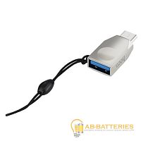 Переходник HOCO UA9 Type-C (m)-USB3.0 (f) пластик серебряный (1/32/320) 
