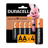 Батарейка Duracell Basic LR6 AA BL4 Alkaline 1.5V (4/80/18240)