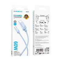 Кабель Borofone BX107 Type-C (m)-Type-C (m) 1м 3.0A 60W ПВХ голубой