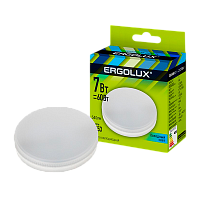 Лампа светодиодная Ergolux GX53 7W 4500К 180-240V таблетка матовая (1/10/100)