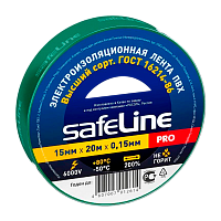 Изолента Safeline 15мм*20м ПВХ зеленый (10/200)