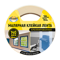 Клейкая лента Aviora 38мм*50м креппированная бумага/малярная лента (1/24)