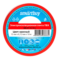 Изолента Smartbuy 15мм*10м ПВХ красный 