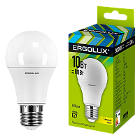Лампа светодиодная Ergolux A60 E27 10W 3000К 180-240V груша (1/10/100)