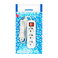 Удлинитель Smartbuy 3р.С/З 16A 5.0м с выкл. ПВС 3x1мм² белый (1/40)
