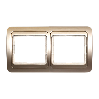 Рамка Smartbuy 2-местная горизонтальная шампань "Марс"