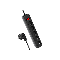 Сетевой фильтр Космос 5р.С/З 10A 1.8м 2USB ПВС 3x0.75мм² с выкл. черный (1/20)