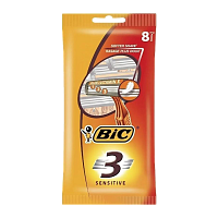 Бритва BIC "БИК 3 Sensitive" 3 лезвия пластиковая ручка 8шт. (1/20)