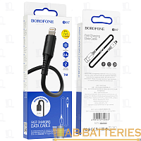 Кабель Borofone BX47 USB (m)-Lightning (m) 1.0м 2.4A ПВХ черный (1/360)