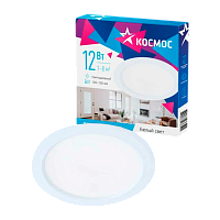 Светодиодная панель, круглая, цвет белый, КОСМОС DownL 12W, 180-265В, 4000K (KDownL12W4000K)