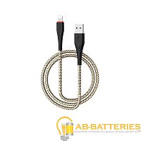 Кабель Borofone BX25 USB (m)-Lightning (m) 1.0м 2.4A нейлон черный (1/360)