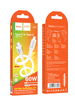 Кабель HOCO X85 Type-C (m)-Type-C (m) 1м 60W TPE белый (1/35/350)