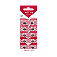 Батарейка Smartbuy G3/LR736/LR41/392A/192 BL10 Alkaline 1.5V (10/100/2000) 