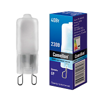 Лампа галогенная Camelion G9 40W 2800К 220-240V капсула матовая (1/5/100)