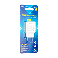 Сетевое З/У Borofone BA71A 1USB/Type-C 20W QC3.0 белый (1/75/300) 