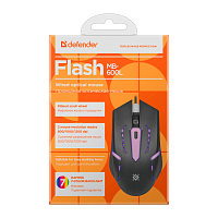Мышь проводная Defender MB-600L Flash классическая USB черный (1/40)