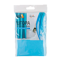 Штора для ванной Рыжий кот 180х180см голубой (1/10/40)