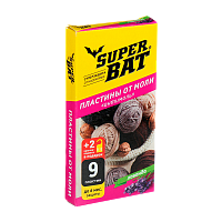 Пластины от моли SuperBAT лаванда 1шт. - (комплект 9 пластин + 2 крючка) (1/45)