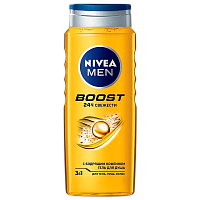 Гель для душа мужской Nivea BOOST 3 в 1 500мл (1/12)