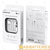 Наушники вставные Borofone BM27 с микр. Type-C (m) белый (1/60/360)