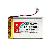 Аккумулятор ET LP233350-PCM Li-Pol, 3.7В, 310мАч (1/27/300)