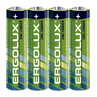 Батарейка Ergolux R03 AAA SH4 Zinc Carbon 1.5V (4/60/1200) 