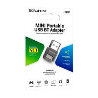 Адаптер Borofone DH8 USB (m)-bluetooth 5.1 черный