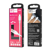 Кабель GFPower 01L USB (m)-Lightning (m) 1м 2.4A ПВХ белый (1/200/800)