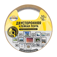 Клейкая лента Aviora 50мм*10м двусторонняя ПП 0.11мм прозрачный (1/36) 
