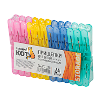 Прищепки для белья Рыжий кот PEG-P-S/24 55х25х13мм 24шт. (1/10/60)