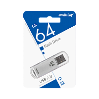Флеш-накопитель Smartbuy V-Cut 64GB USB2.0 пластик серебряный 
