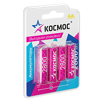 Аккумулятор бытовой Космос HR6 AA BL4 NI-MH 2800mAh (4/48/576) 