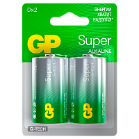 Батарейка GP Super G-Tech LR20 D BL2 Alkaline 1.5V (2/20/160)