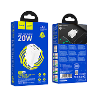 Сетевое З/У HOCO N55 2USB+2Type-C 3.0A 20W PD3.0 белый (1/12/120)