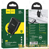 Сетевое З/У HOCO N7 2USB 2.1A черный (1/12/120)