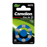 Батарейка Camelion ZA675 BL6 Zinc Air 1.45V 0%Hg (6/60/600/3000)