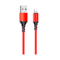Кабель Borofone BX54 USB (m)-Lightning (m) 1м 2.4A нейлон красный (1/360)