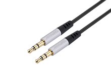 Кабель AUX GoPower Jack 3.5mm (m)-Jack 3.5mm (m) 5м ПВХ черный Premium Zip-Lock c подвесом (1/50) 